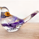 Purple Pansy Botanical Bird - Handmade Resin Floral Home Decor