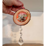Whimsical Fairy Forest Suncatcher with Real Botanicals & Crystal Prism