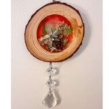 Whimsical Fairy Forest Suncatcher with Real Botanicals & Crystal Prism
