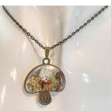 Forest Wishkeeper Boho Mushroom Pendant - Handmade Boreal Forest Theme