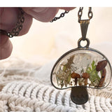 Forest Wishkeeper Boho Mushroom Pendant - Handmade Boreal Forest Theme