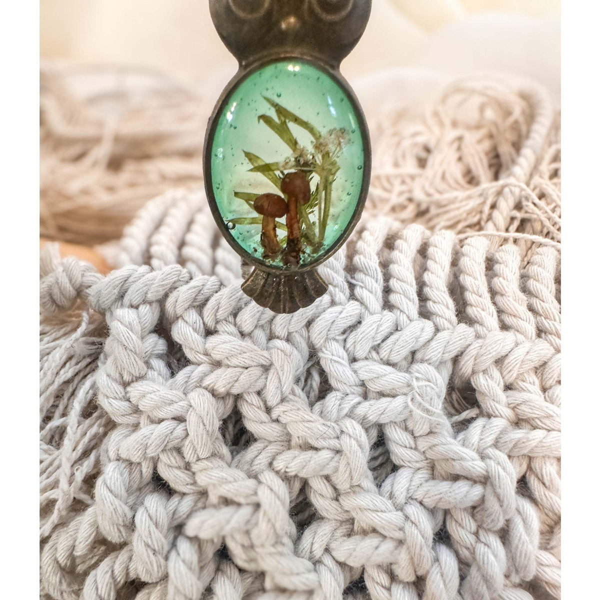 Emerald Woodlands Handmade Botanical Owl Pendant -Keeper of the Forest