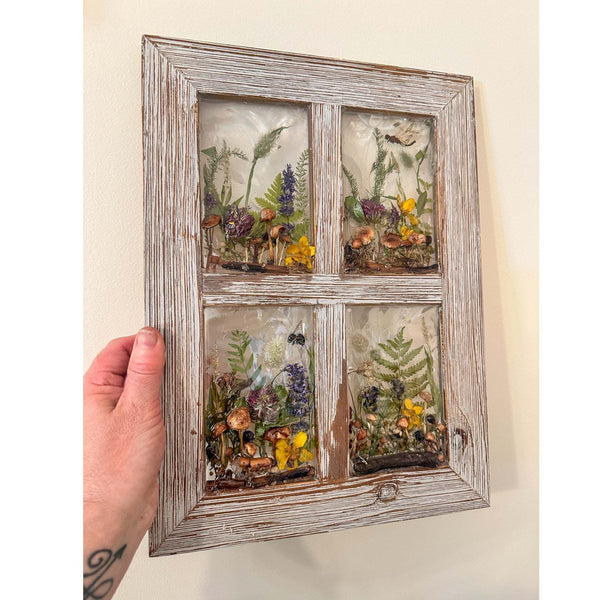 Boreal Forest Window - Handmade Enchanted Forest Mushroom Wall Decor
