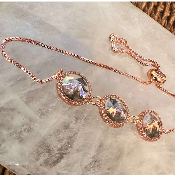 Aurora Peaks Radiance Bracelet - Handmade Northern Lights Mountains