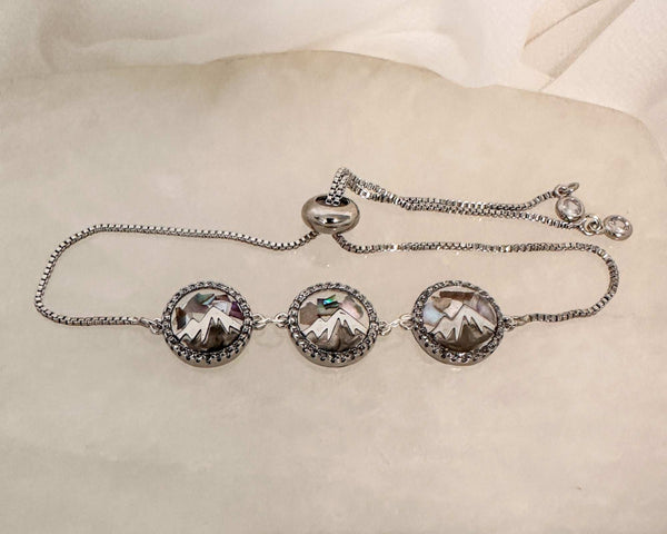 Aurora Peaks Radiance Bracelet - Handmade Northern Lights Mountains