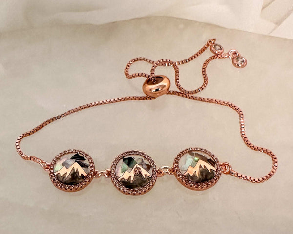 Aurora Peaks Radiance Bracelet - Handmade Northern Lights Mountains