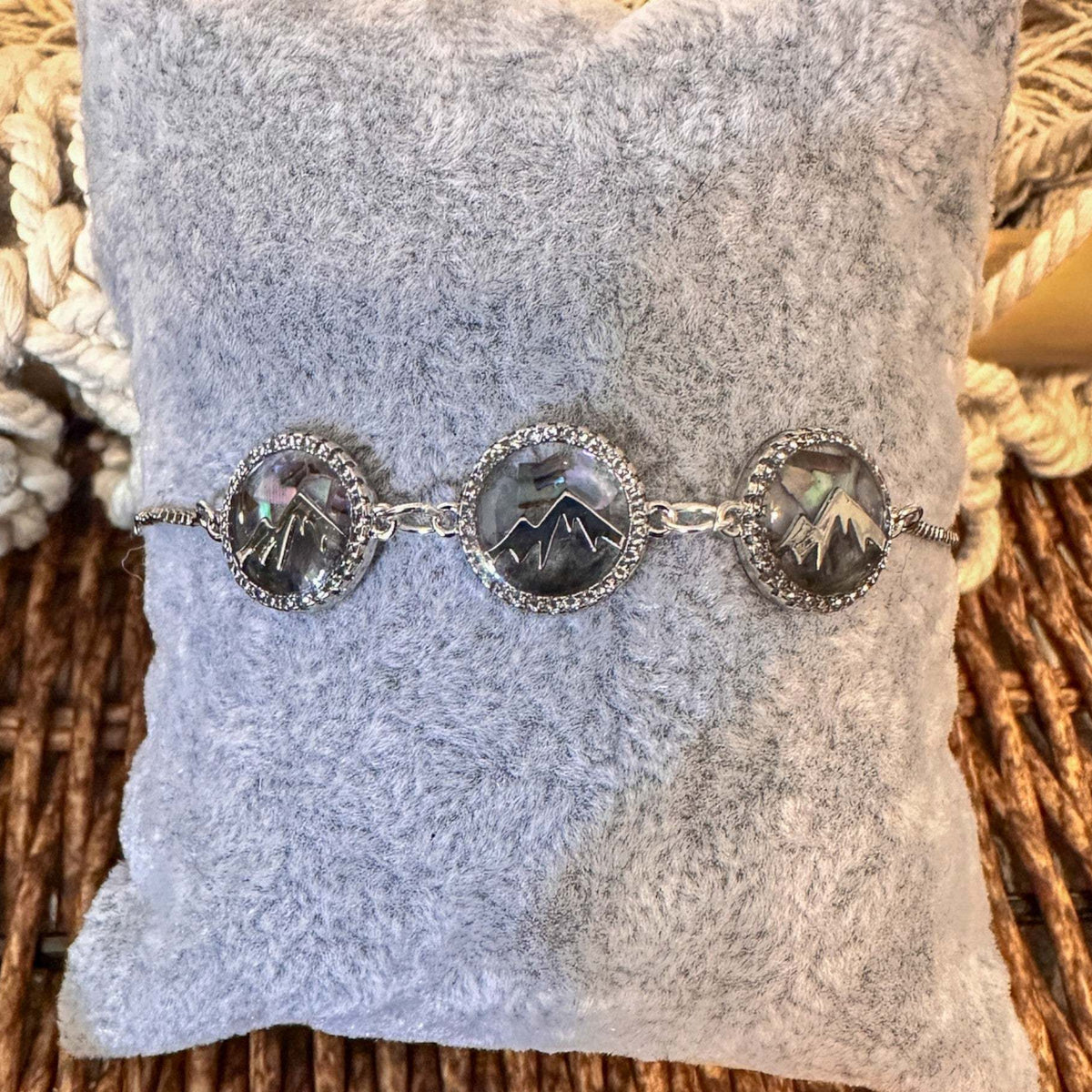 Aurora Peaks Radiance Bracelet - Handmade Northern Lights Mountains