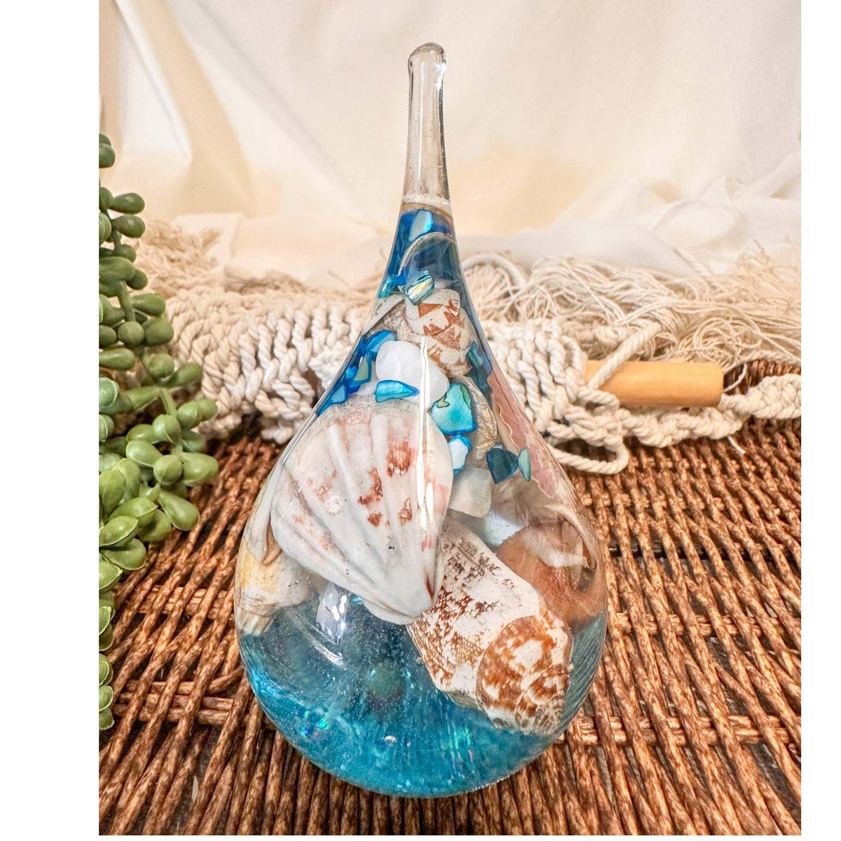 Water Droplet Ring Holder - Handmade Ocean Inspired Resin Art Decor