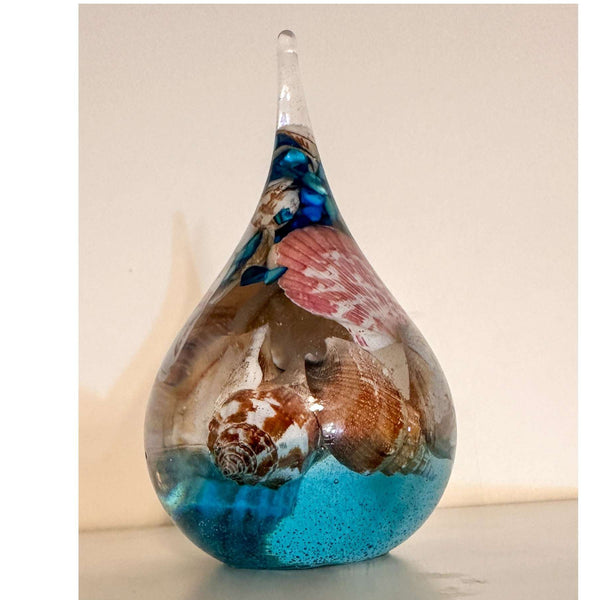 Water Droplet Ring Holder - Handmade Ocean Inspired Resin Art Decor