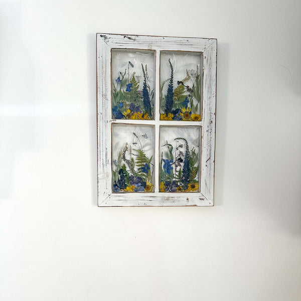 Everlasting Garden Window - Handmade Dried Flower Resin Meadow One