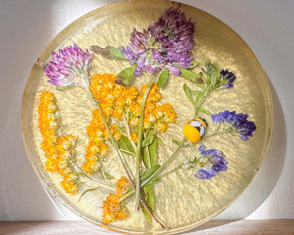 Meadow Bloom Coaster Set - Handmade Dried Flower Resin Coasters