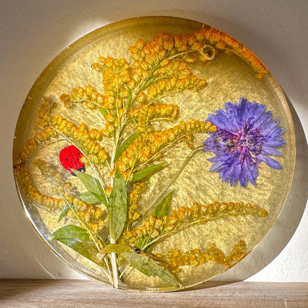 Meadow Bloom Coaster Set - Handmade Dried Flower Resin Coasters