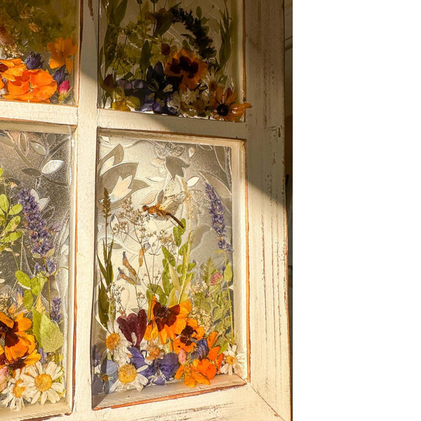 Everlasting Garden Window - Handmade Dried Flower Resin Meadow Two