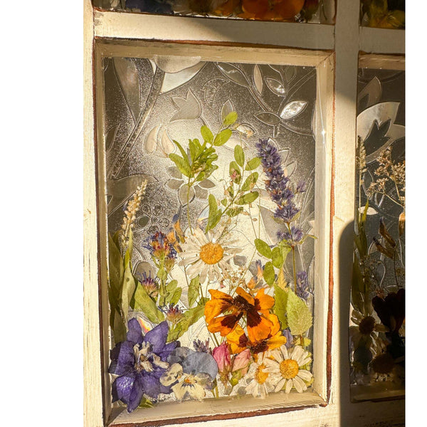 Everlasting Garden Window - Handmade Dried Flower Resin Meadow Two