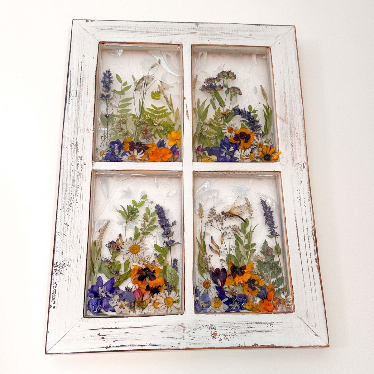 Everlasting Garden Window - Handmade Dried Flower Resin Meadow Two