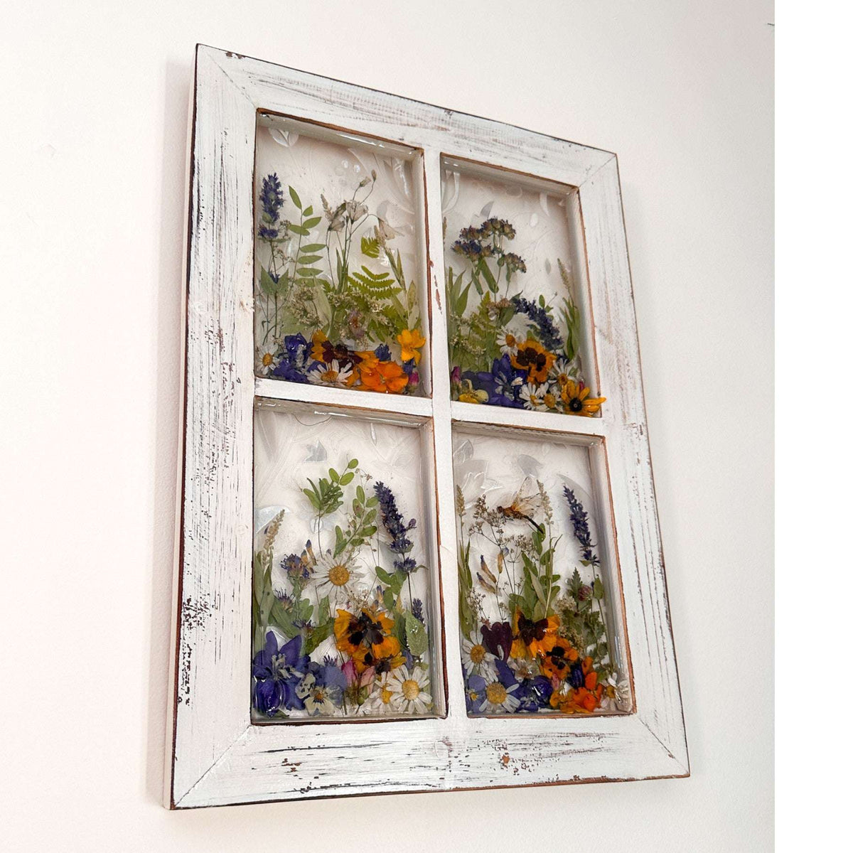 Everlasting Garden Window - Handmade Dried Flower Resin Meadow Two