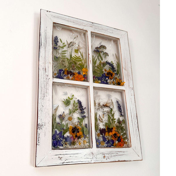 Everlasting Garden Window - Handmade Dried Flower Resin Meadow Two