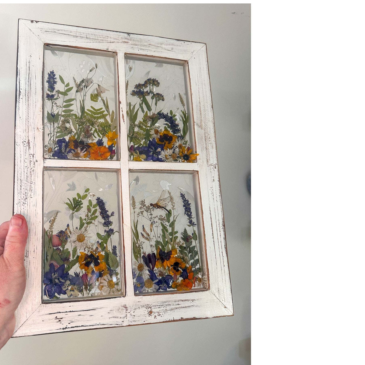 Everlasting Garden Window - Handmade Dried Flower Resin Meadow Two