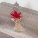 Maple Leaf Songbird - Handmade Resin Bird Maple Leaf & Gold Accents