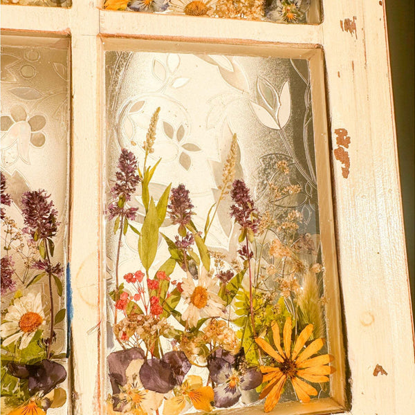 Everlasting Garden Window - Handmade Dried Flower Resin Meadow Three