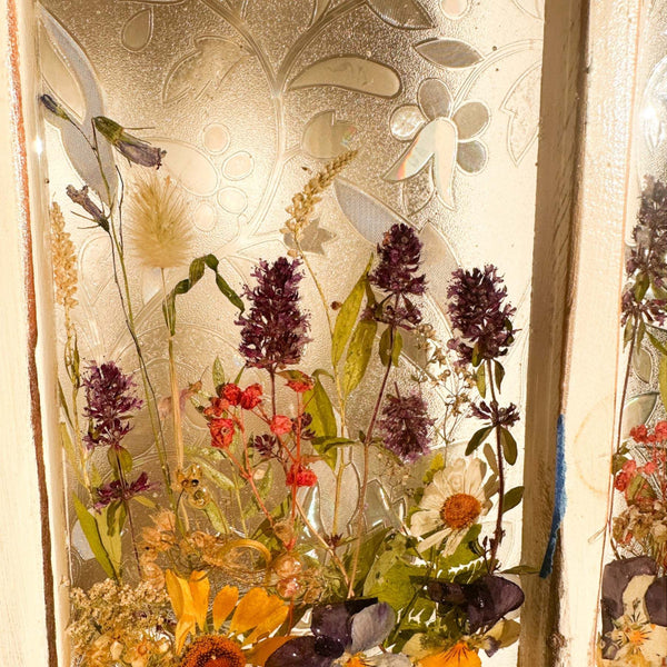 Everlasting Garden Window - Handmade Dried Flower Resin Meadow Three