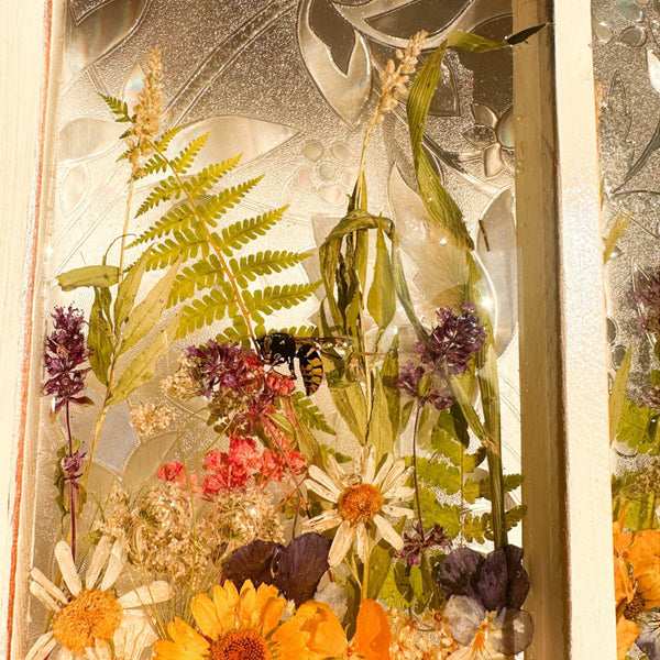 Everlasting Garden Window - Handmade Dried Flower Resin Meadow Three