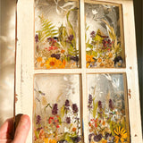 Everlasting Garden Window - Handmade Dried Flower Resin Meadow Three