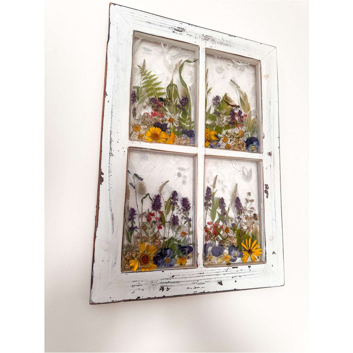 Everlasting Garden Window - Handmade Dried Flower Resin Meadow Three