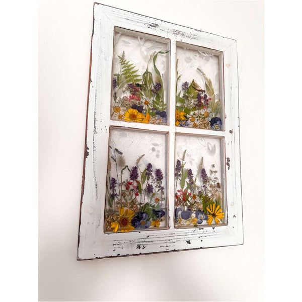 Everlasting Garden Window - Handmade Dried Flower Resin Meadow Three