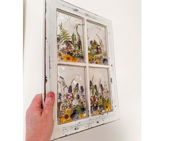 Everlasting Garden Window - Handmade Dried Flower Resin Meadow Three