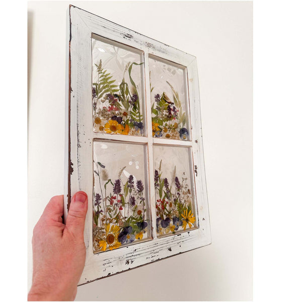 Everlasting Garden Window - Handmade Dried Flower Resin Meadow Three