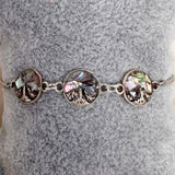 Aurora Peaks Trio  - Handmade Mother of Pearl Resin Slider Bracelet