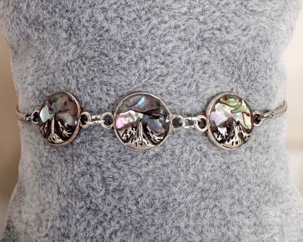 Aurora Peaks Trio  - Handmade Mother of Pearl Resin Slider Bracelet