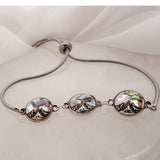 Aurora Peaks Trio  - Handmade Mother of Pearl Resin Slider Bracelet