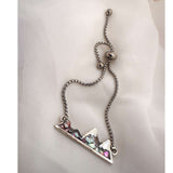 Northern Lights Mountain Bracelet - Handmade Mother of Pearl Slider