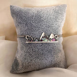 Northern Lights Mountain Bracelet - Handmade Mother of Pearl Slider