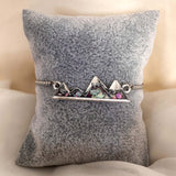 Northern Lights Mountain Bracelet - Handmade Mother of Pearl Slider