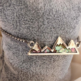 Northern Lights Mountain Bracelet - Handmade Mother of Pearl Slider