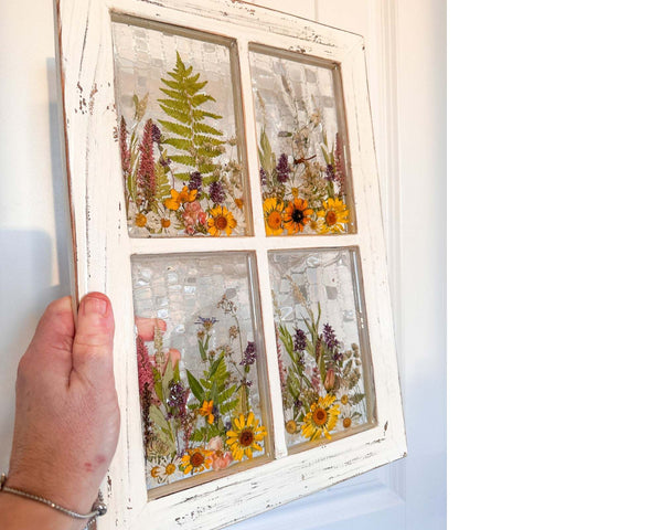 Everlasting Garden Window - Handmade Dried Flower Resin Meadow Four