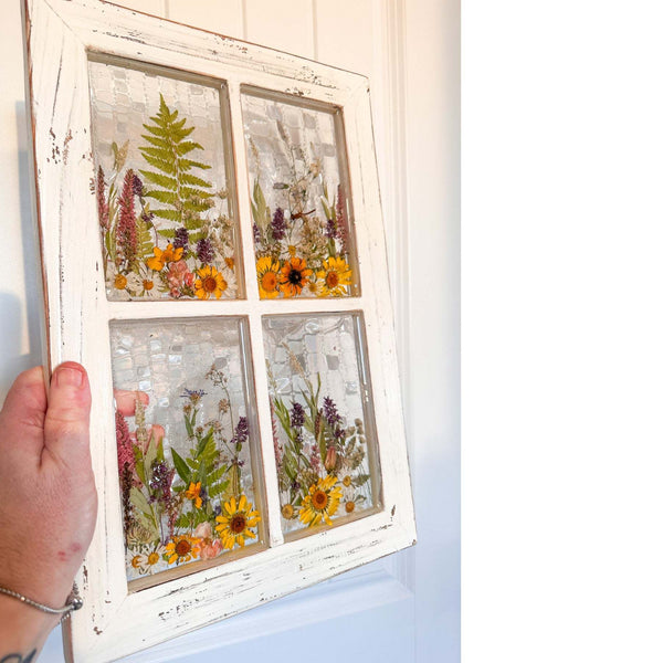 Everlasting Garden Window - Handmade Dried Flower Resin Meadow Four