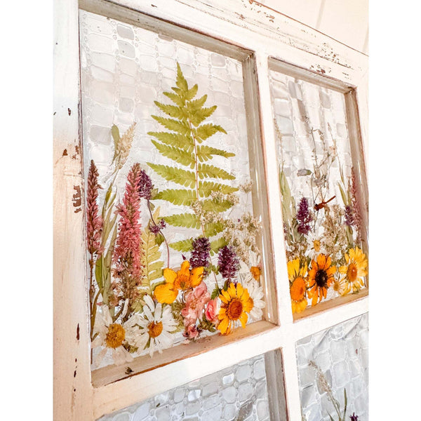 Everlasting Garden Window - Handmade Dried Flower Resin Meadow Four