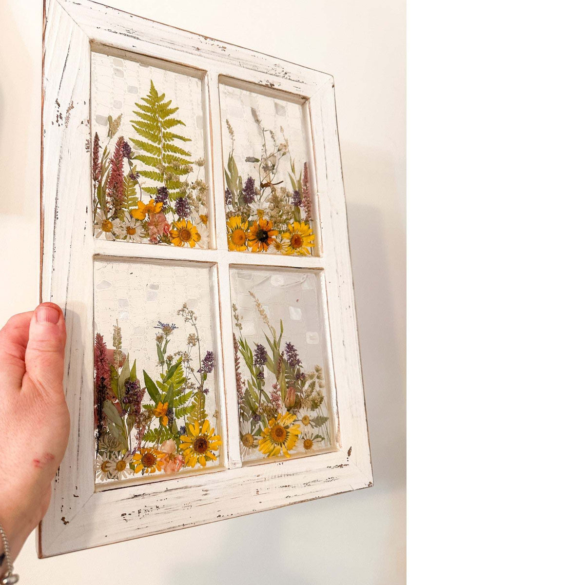 Everlasting Garden Window - Handmade Dried Flower Resin Meadow Four