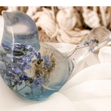 Forget Me Not Wishing Bird - Dandelion Puff Resin Blue Bird Decor