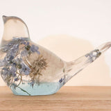 Forget Me Not Wishing Bird - Dandelion Puff Resin Blue Bird Decor