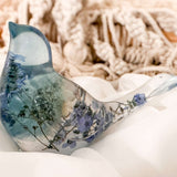 Forget Me Not Wishing Bird - Dandelion Puff Resin Blue Bird Decor