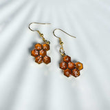 Bee -utiful Bee Drop Earrings Handmade with Flowers & Resin Honeycombs