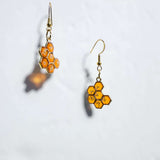 Bee -utiful Bee Drop Earrings Handmade with Flowers & Resin Honeycombs