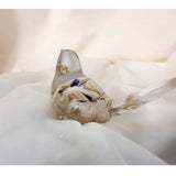 Starlit Peacock Orchid Songbird – Handmade Floral Resin Bird Decor