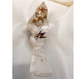 Starlit Peacock Orchid Songbird – Handmade Floral Resin Bird Decor