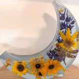 Moonlit Meadow - Handmade Dried Floral Resin Lighted Moon Art Décor